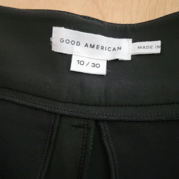 NWT Good American Black "Scuba Knit" Wide Leg Trousers Size 10/30 Style# GKB0006 - Picture 5 of 12